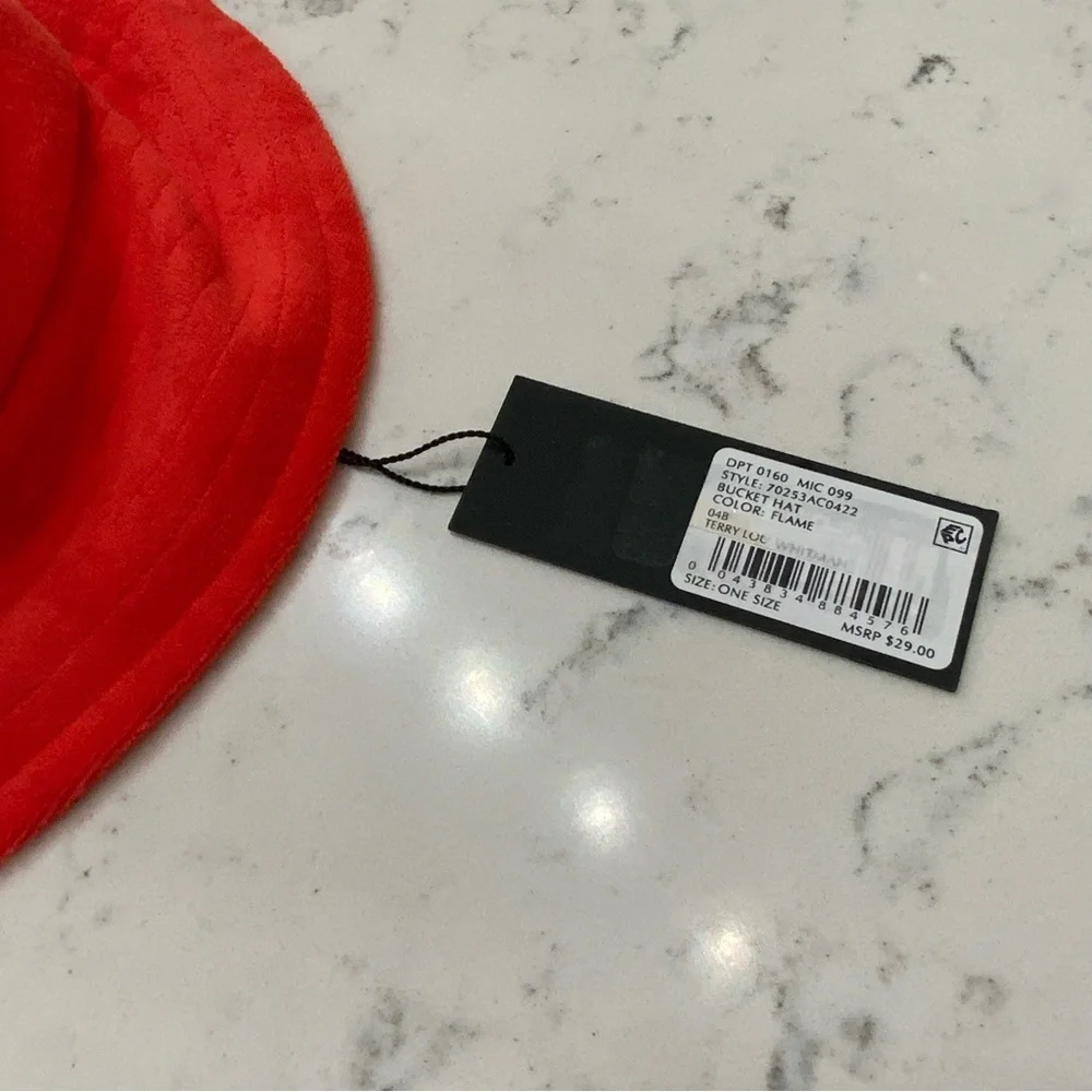 Gianni Bini Terry Cloth Bucket Hat Red New With Tags